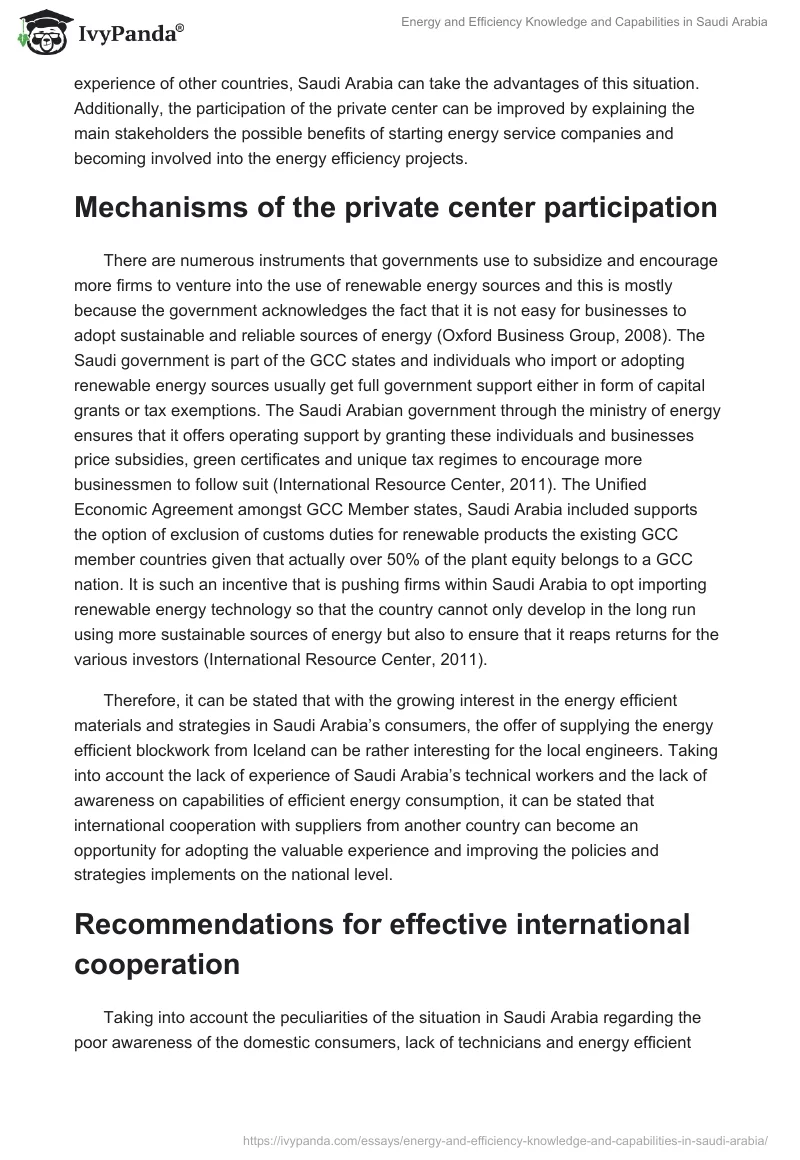 Energy and Efficiency Knowledge and Capabilities in Saudi Arabia. Page 4