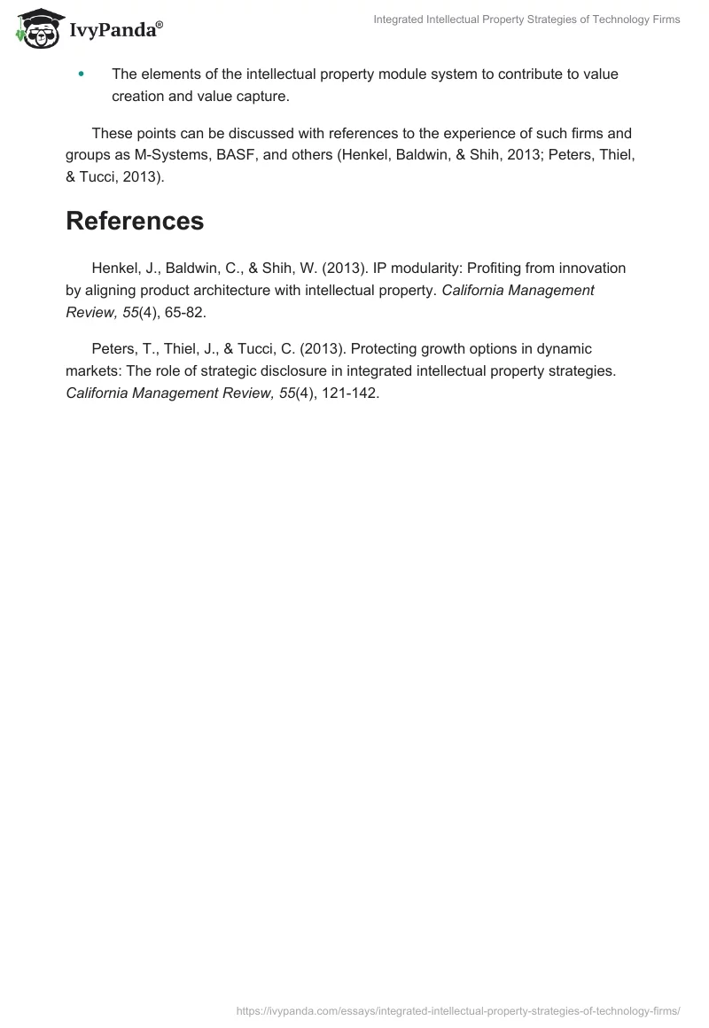 Integrated Intellectual Property Strategies of Technology Firms. Page 2