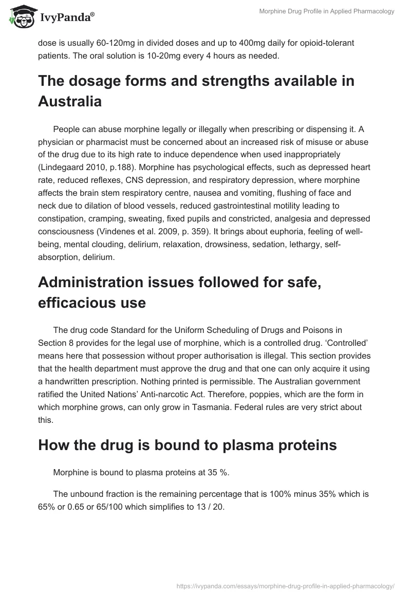Morphine Drug Profile in Applied Pharmacology. Page 4