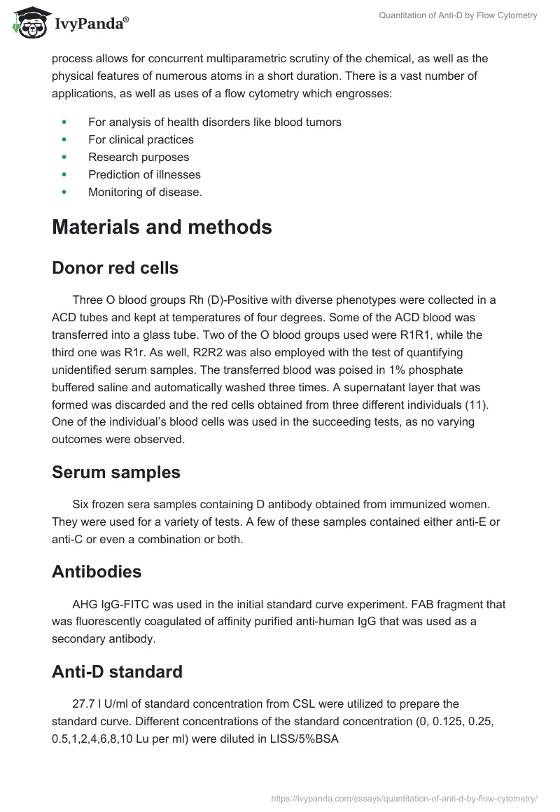 Quantitation of Anti-D by Flow Cytometry. Page 4