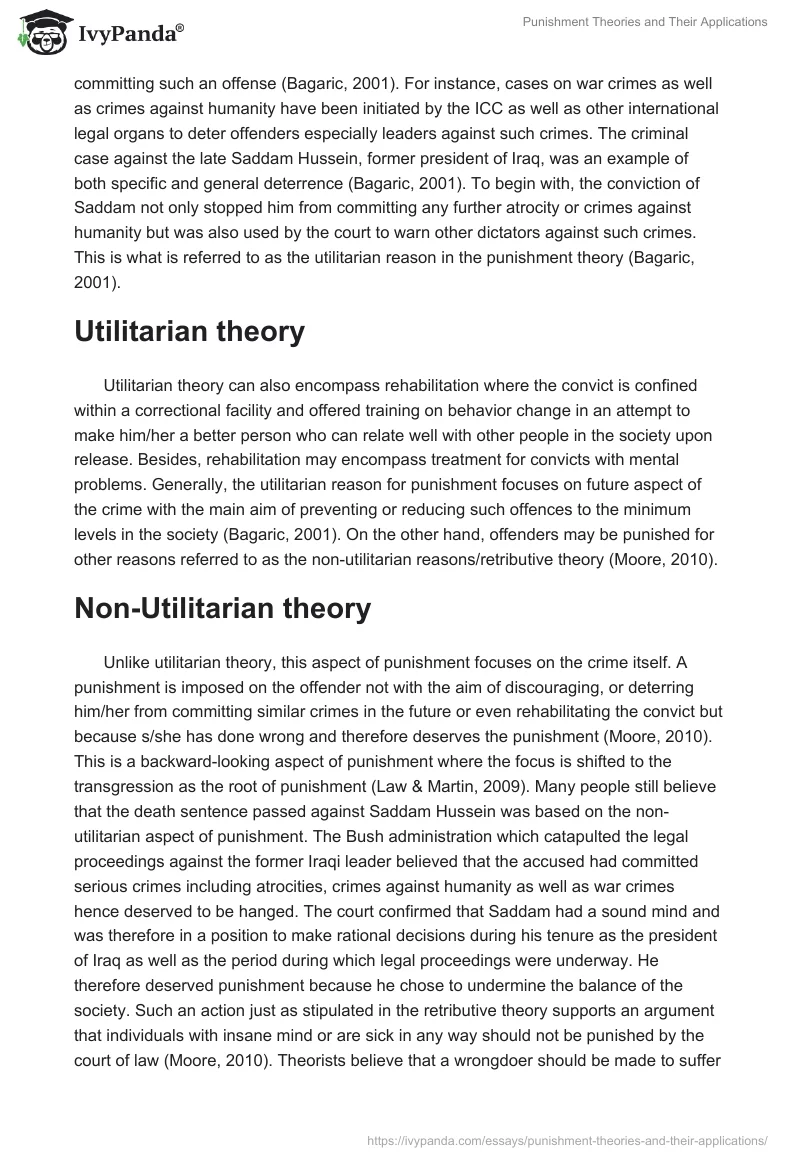 Punishment Theories and Their Applications. Page 2