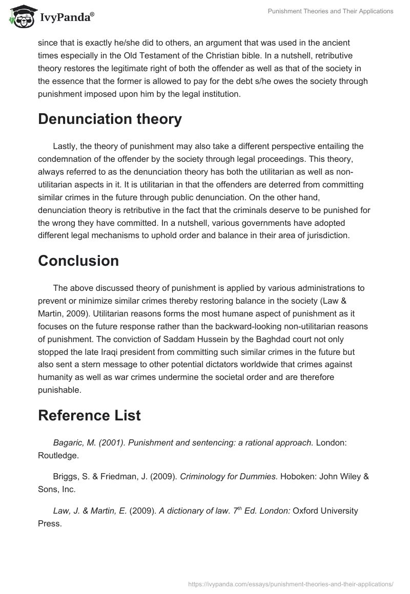 Punishment Theories and Their Applications. Page 3