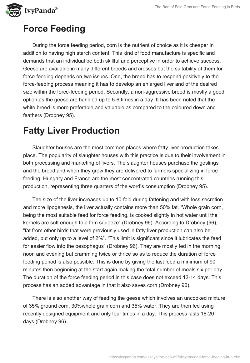 The Ban of Foie Gras and Force Feeding in Birds. Page 2