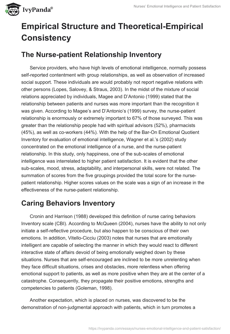 Nurses’ Emotional Intelligence and Patient Satisfaction. Page 5