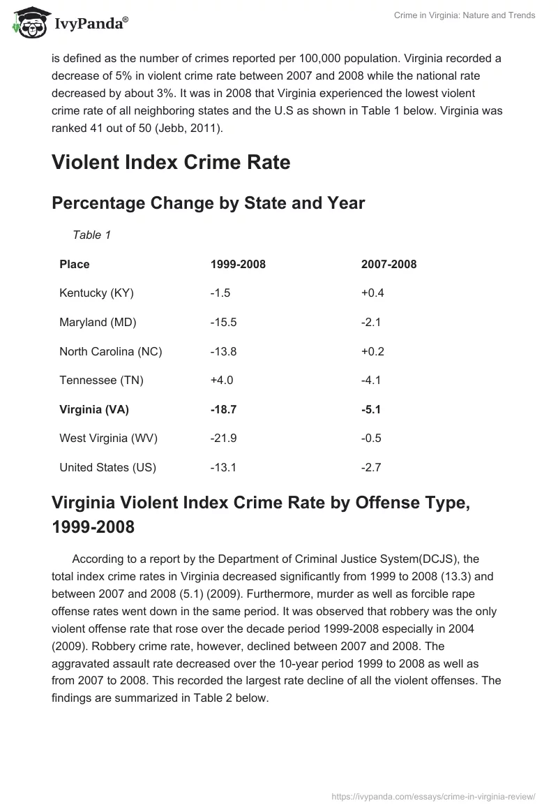 Crime in Virginia: Nature and Trends. Page 3