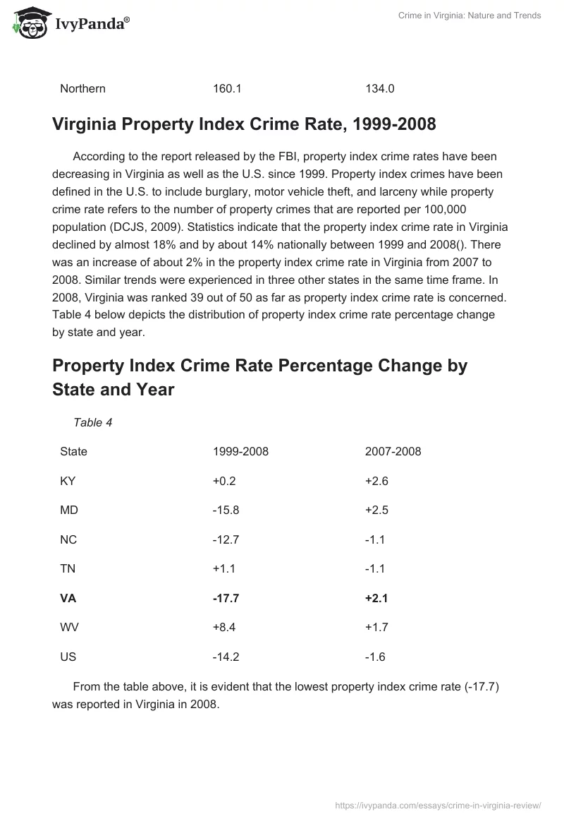 Crime in Virginia: Nature and Trends. Page 5