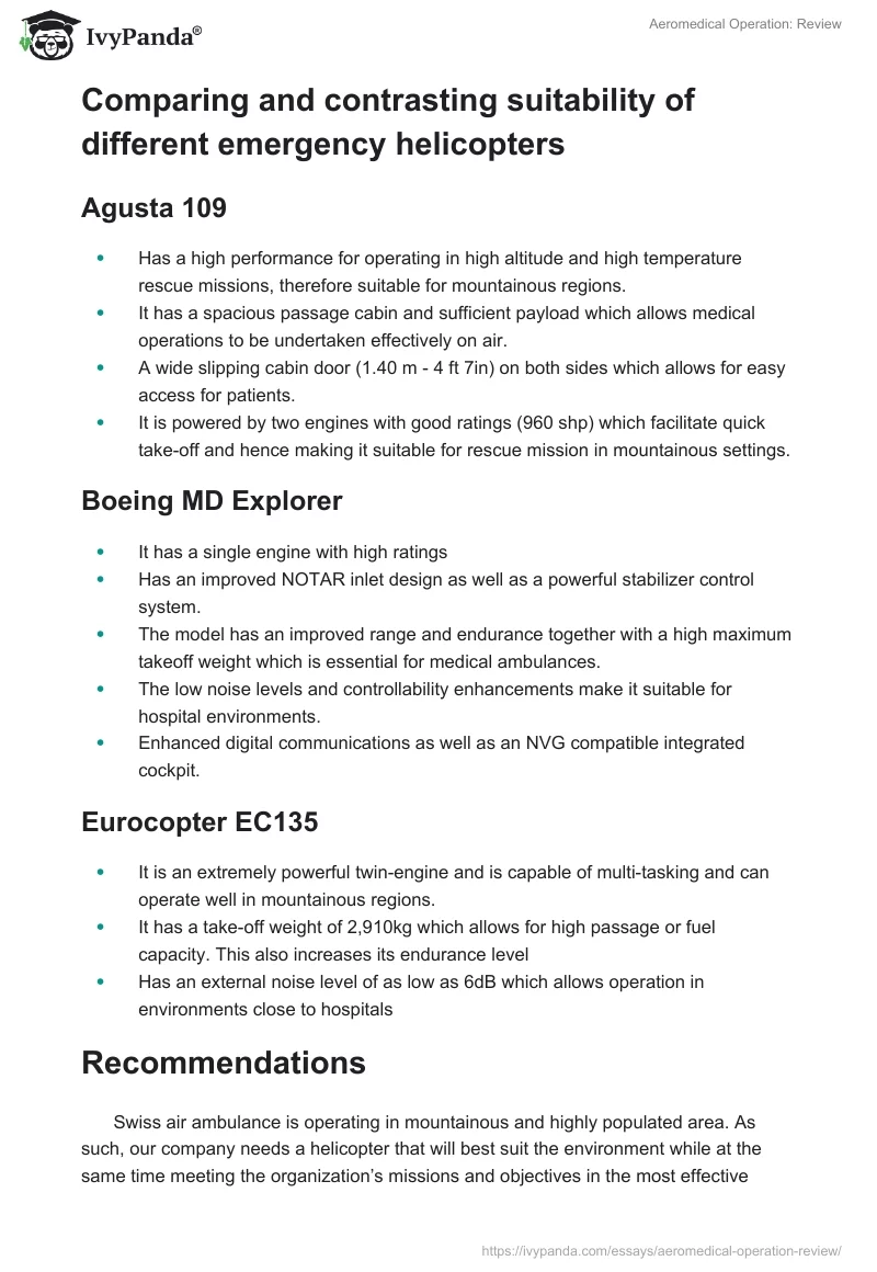 Aeromedical Operation: Review. Page 5