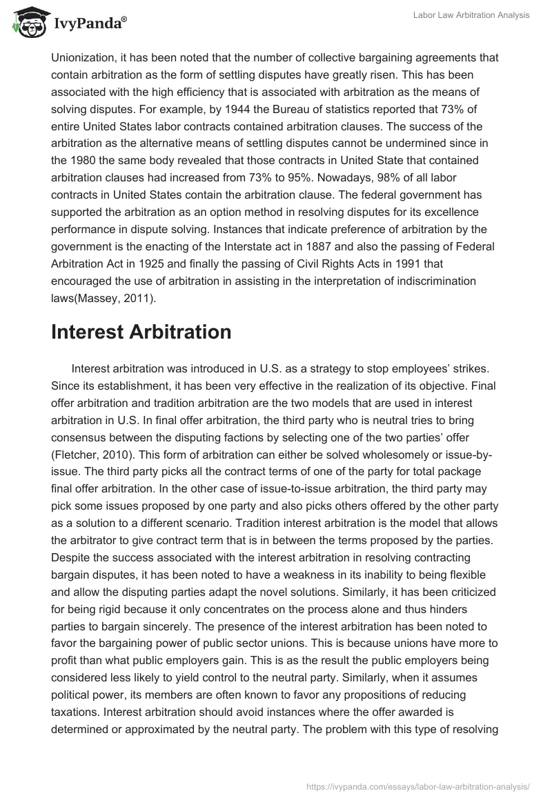 Labor Law Arbitration Analysis. Page 2