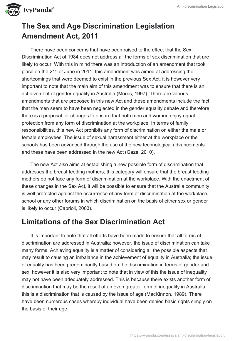 Anti-discrimination Legislation. Page 5