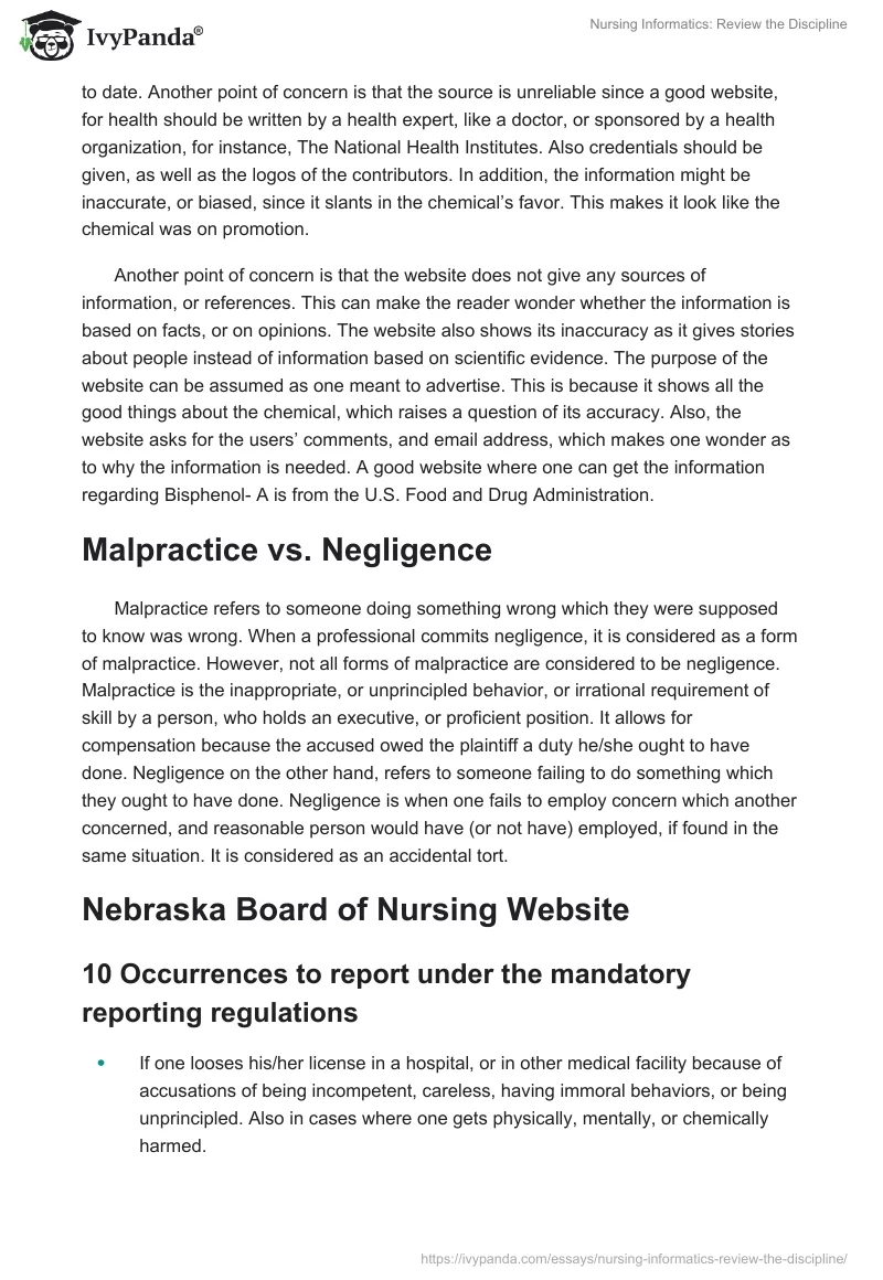 Nursing Informatics: Review the Discipline. Page 3
