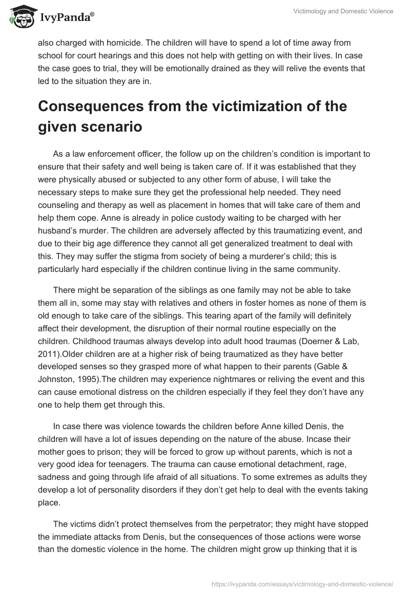 Victimology and Domestic Violence. Page 2