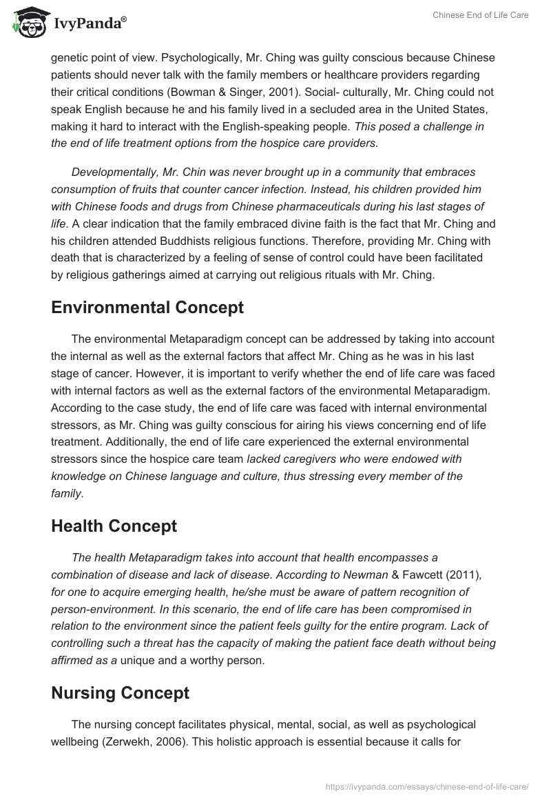 Chinese End of Life Care. Page 3