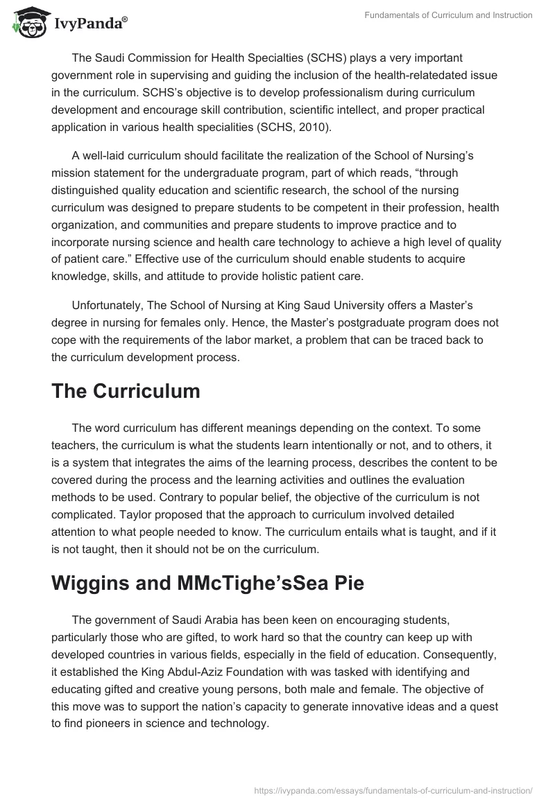 Fundamentals of Curriculum and Instruction. Page 2