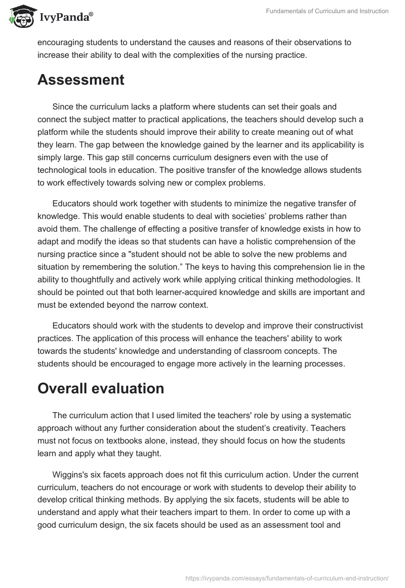 Fundamentals of Curriculum and Instruction. Page 5