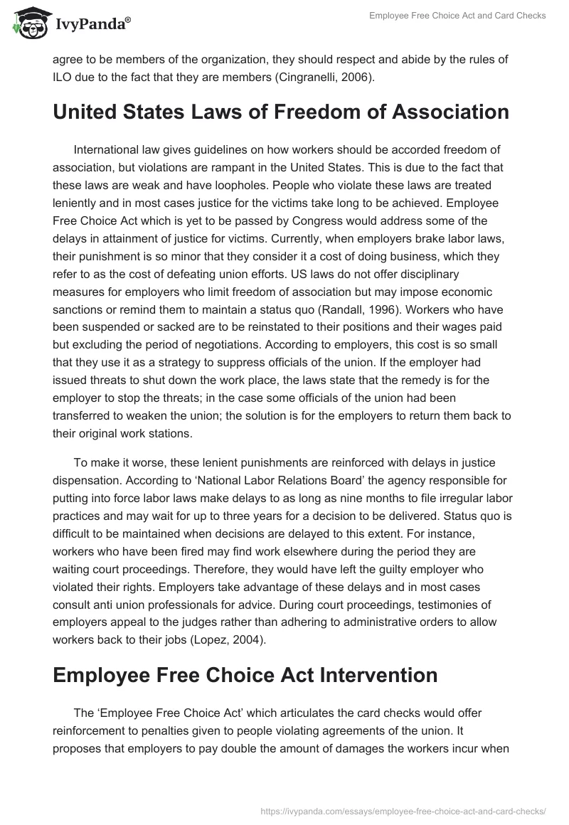 Employee Free Choice Act and Card Checks. Page 4