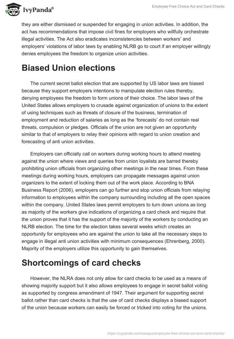 Employee Free Choice Act and Card Checks. Page 5