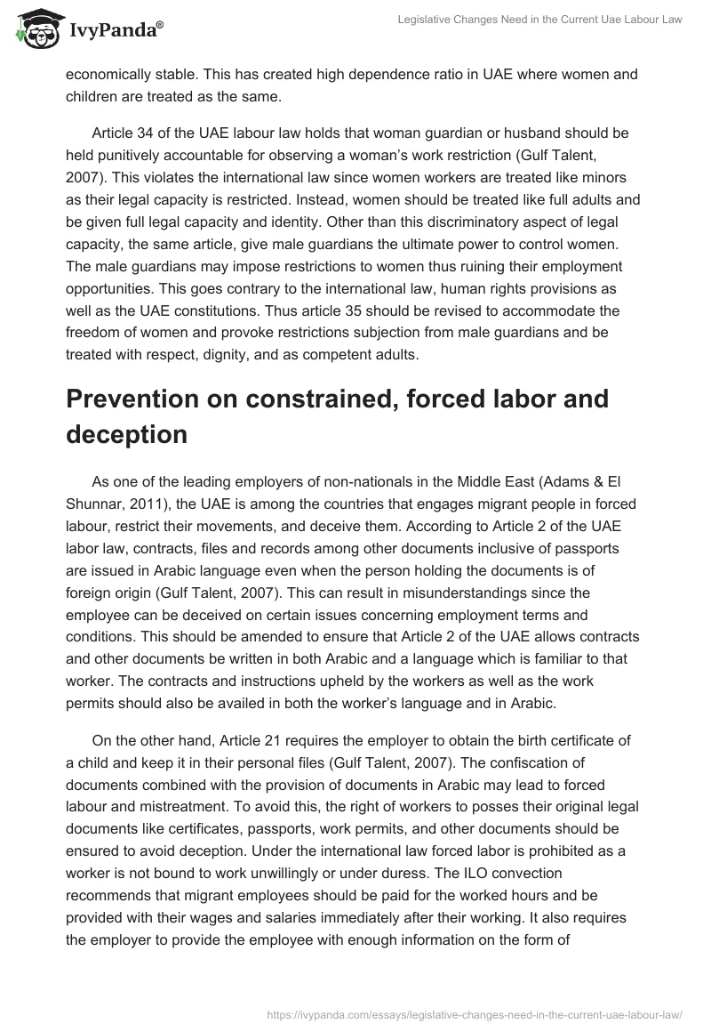 Legislative Changes Need in the Current Uae Labour Law. Page 5