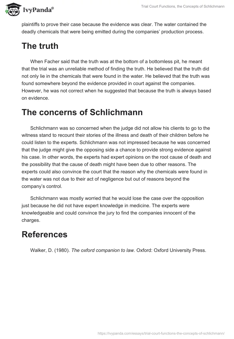 Trial Court Functions, the Concepts of Schlichmann. Page 2