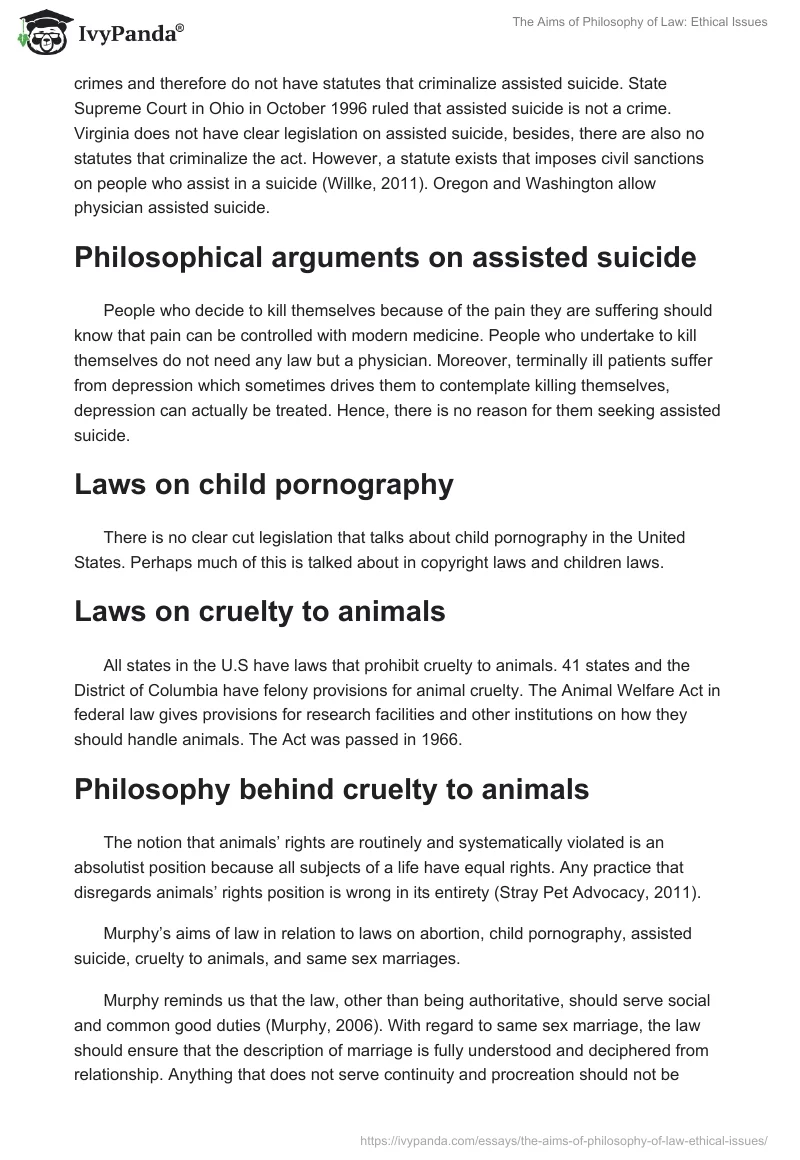 The Aims of Philosophy of Law: Ethical Issues. Page 4