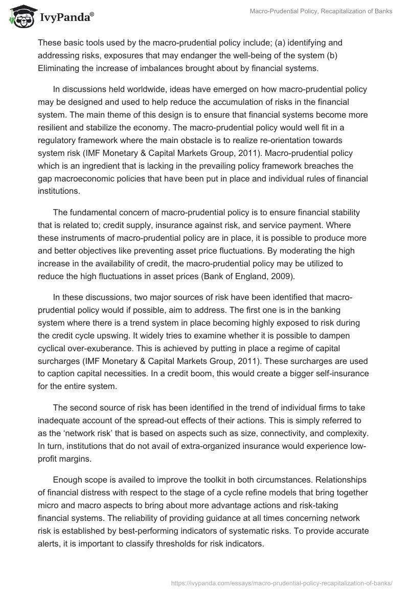 Macro-Prudential Policy, Recapitalization of Banks. Page 2