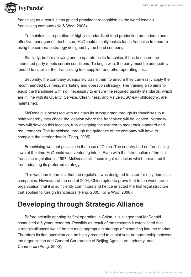 McDonald Expansion in China. Page 5