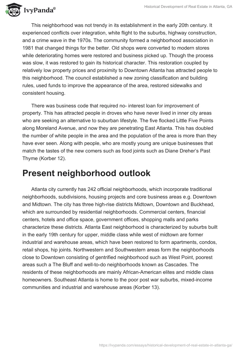 Historical Development of Real Estate in Atlanta, GA. Page 5