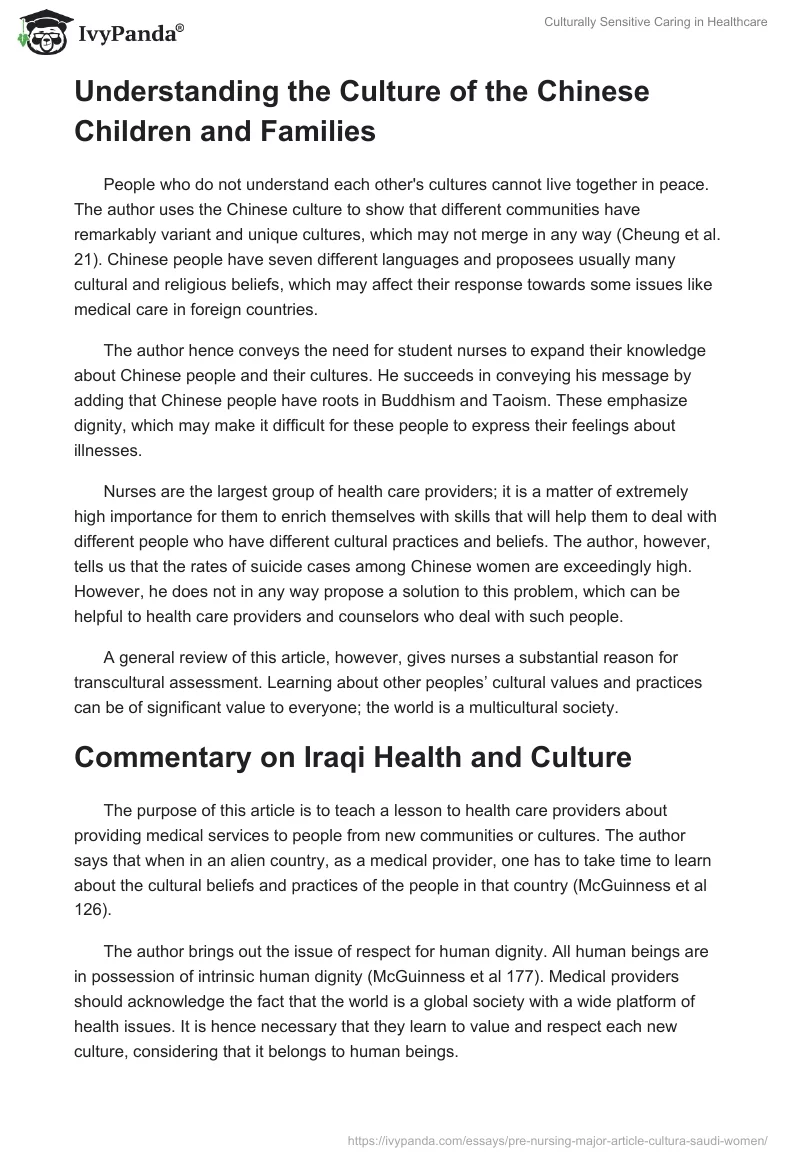 Culturally Sensitive Caring in Healthcare. Page 2
