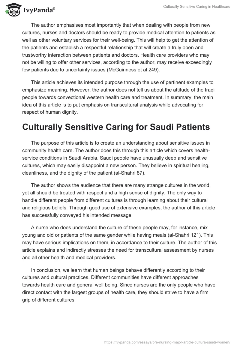 Culturally Sensitive Caring in Healthcare. Page 3