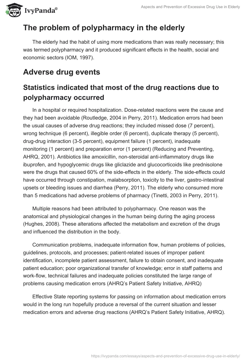 Aspects and Prevention of Excessive Drug Use in Elderly. Page 2