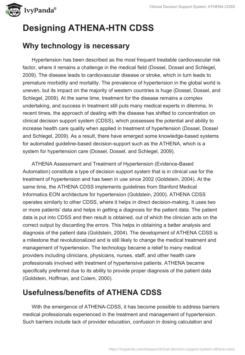 Clinical Decision Support System: ATHENA CDSS. Page 2