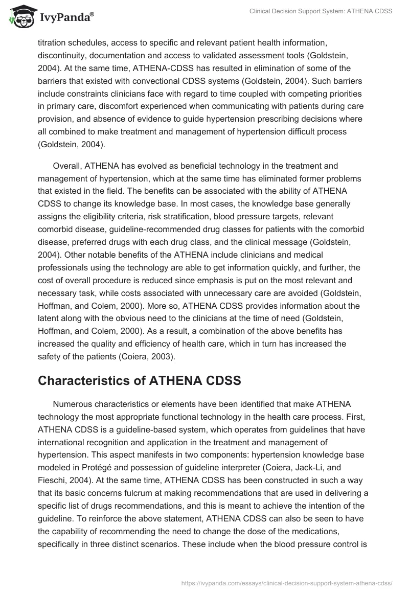 Clinical Decision Support System: ATHENA CDSS. Page 3
