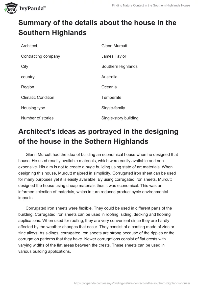 Finding Nature Contact in the Southern Highlands House. Page 2