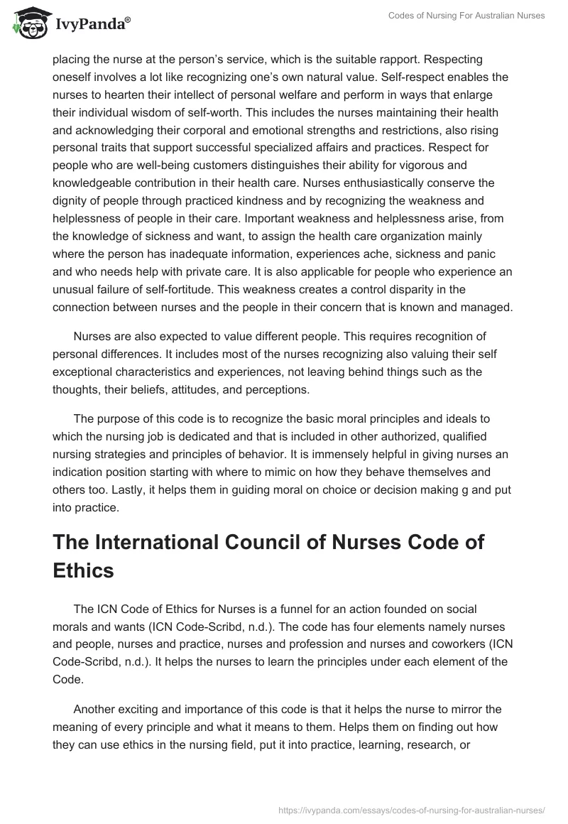 Codes of Nursing For Australian Nurses. Page 3