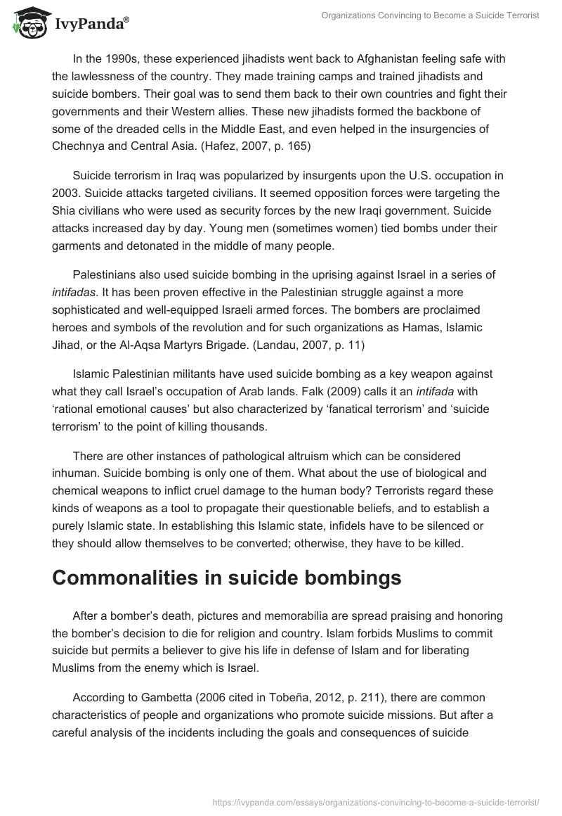 Organizations Convincing to Become a Suicide Terrorist. Page 3