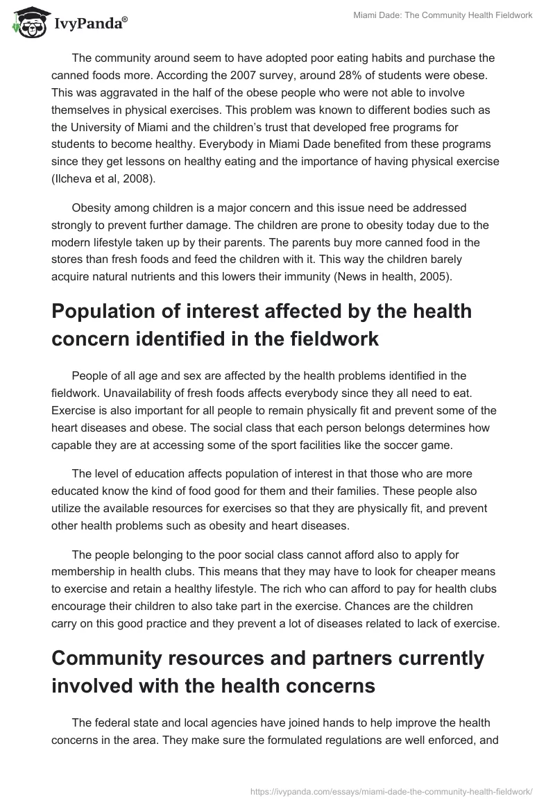 Miami Dade: The Community Health Fieldwork. Page 3