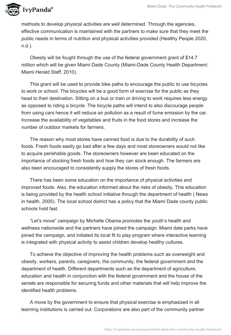 Miami Dade: The Community Health Fieldwork. Page 4