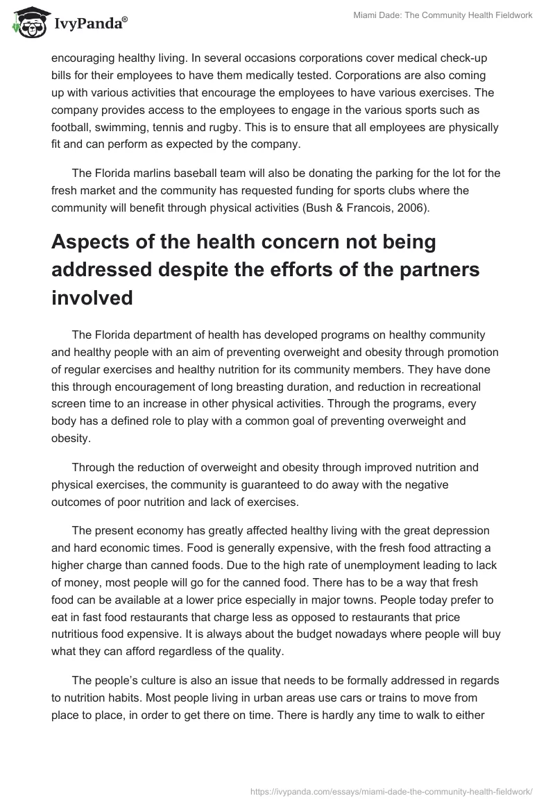 Miami Dade: The Community Health Fieldwork. Page 5