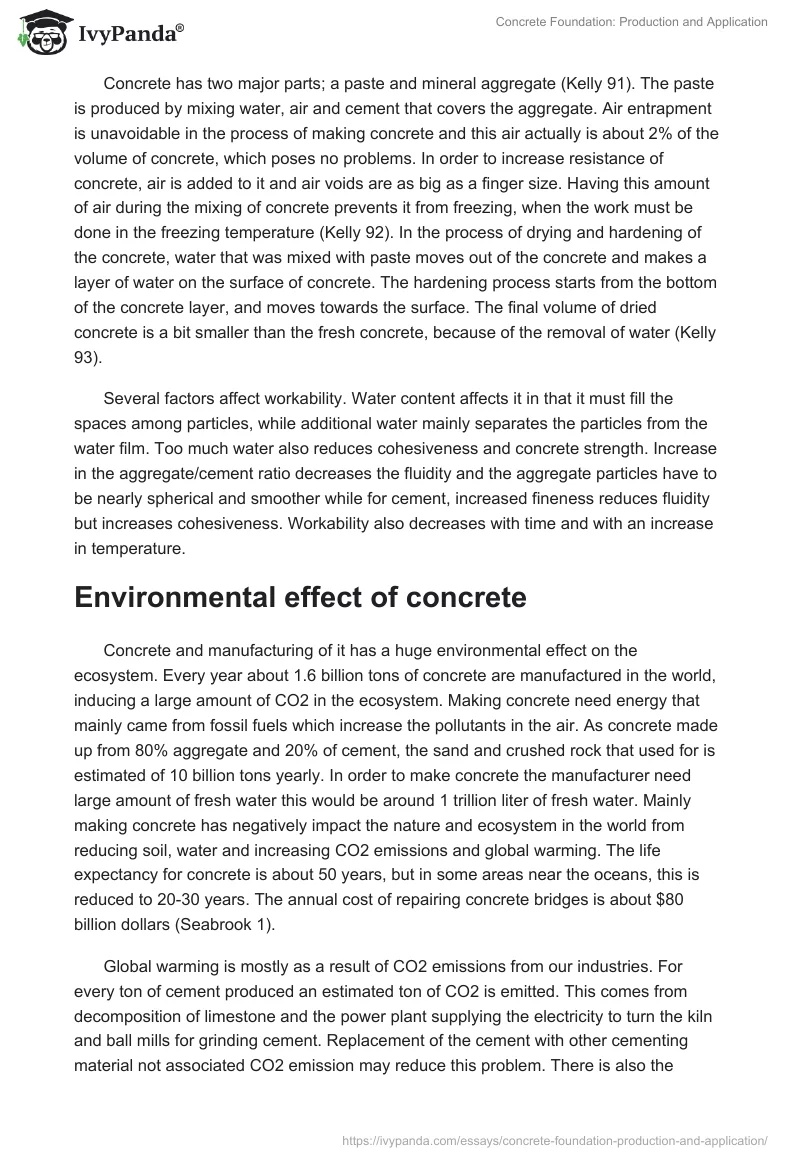 Concrete Foundation: Production and Application. Page 3