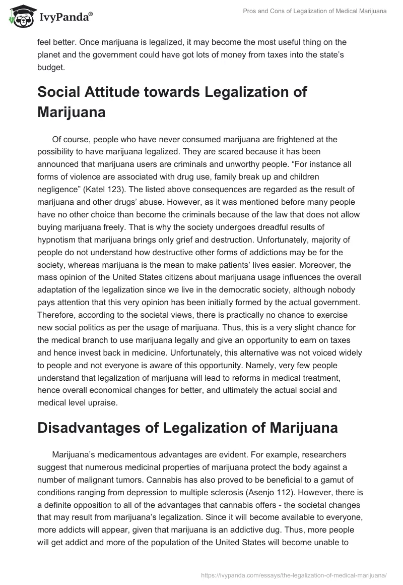 Pros and Cons of Legalization of Medical Marijuana. Page 3