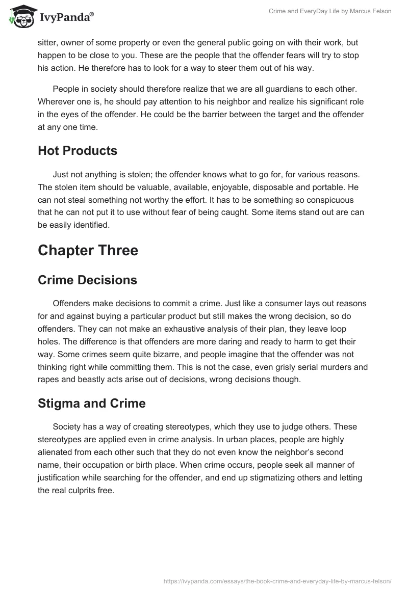 "Crime and EveryDay Life" by Marcus Felson. Page 4