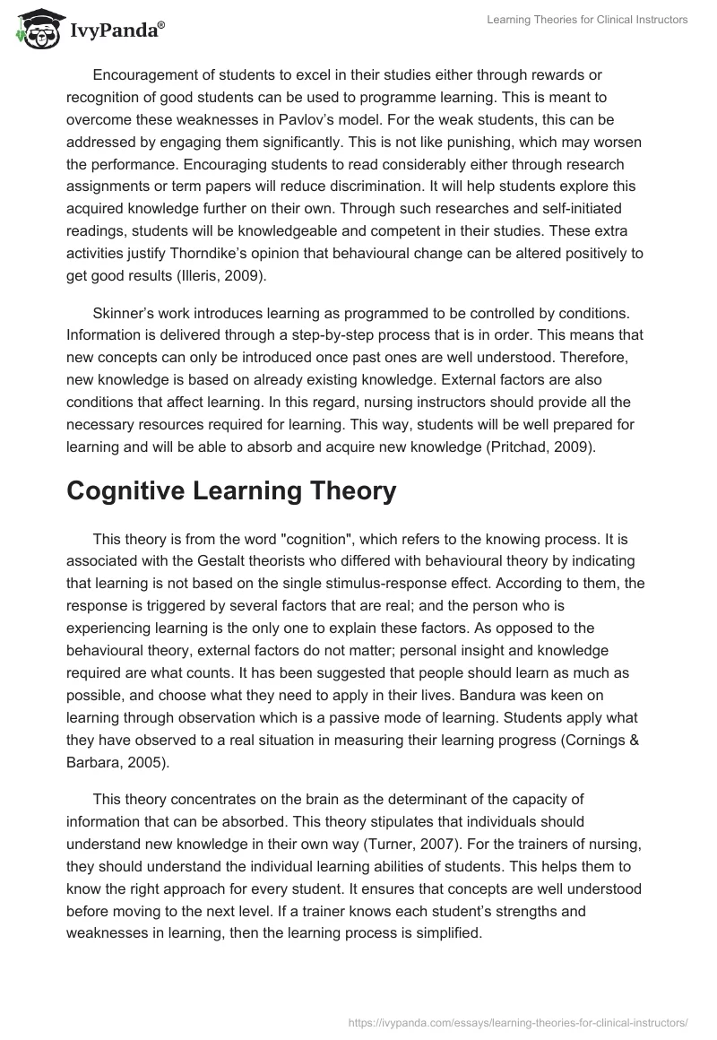 Learning Theories for Clinical Instructors. Page 3