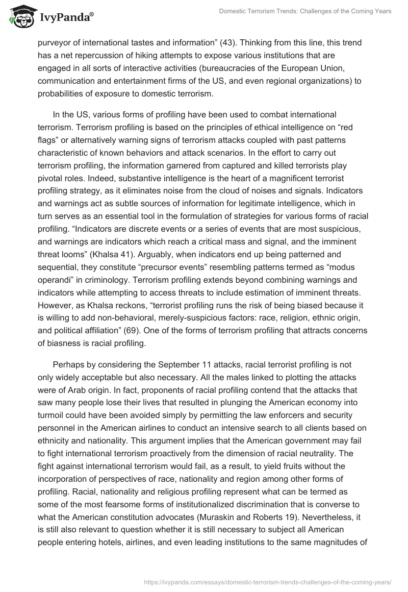 Domestic Terrorism Trends: Challenges of the Coming Years. Page 3