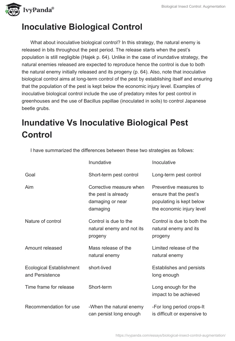 Biological Insect Control: Augmentation. Page 2