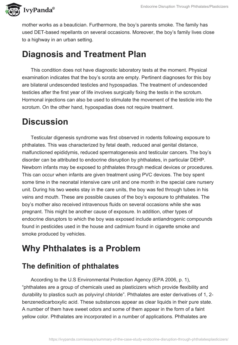 Endocrine Disruption Through Phthalates/Plasticizers. Page 2