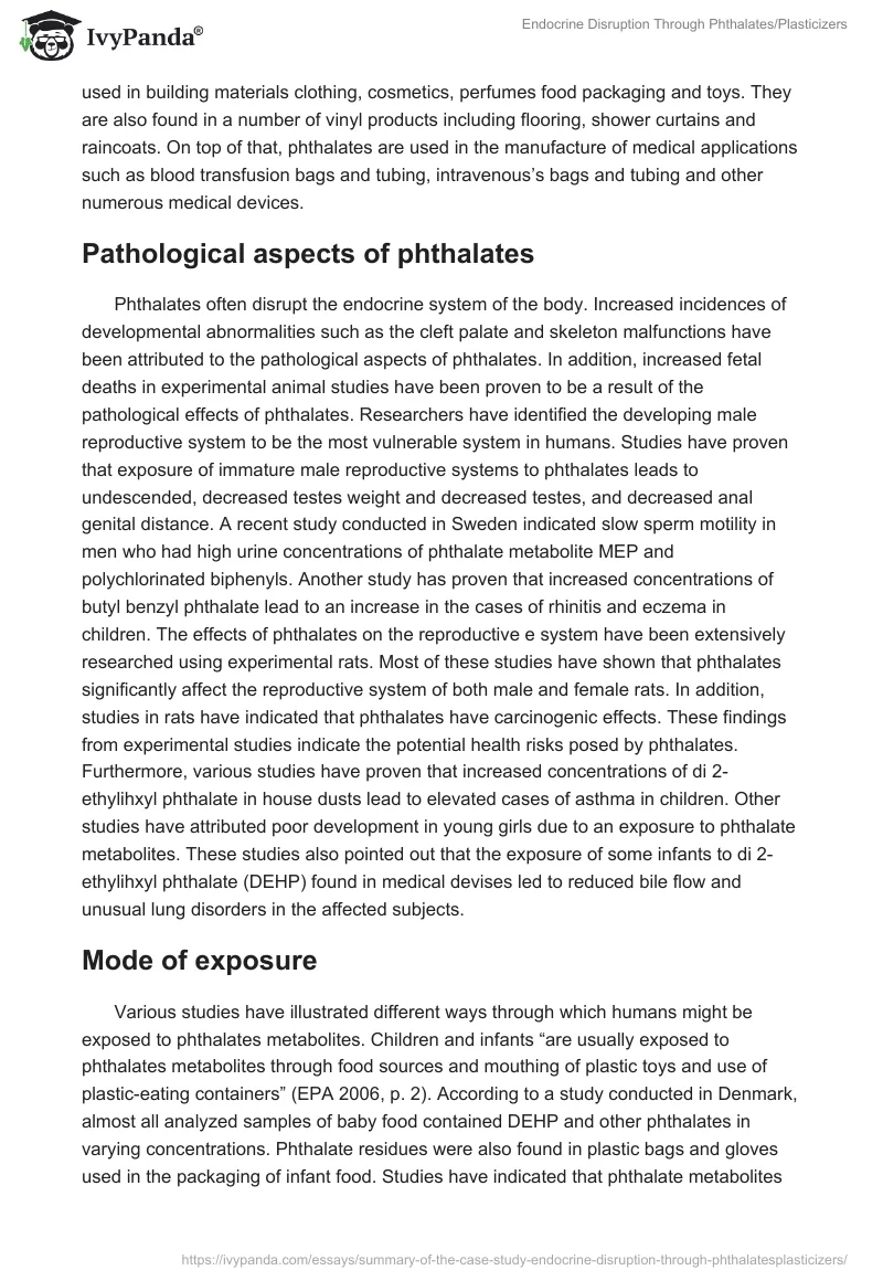 Endocrine Disruption Through Phthalates/Plasticizers. Page 3