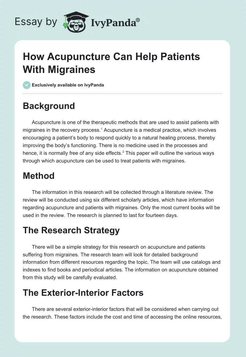 How Acupuncture Can Help Patients With Migraines. Page 1