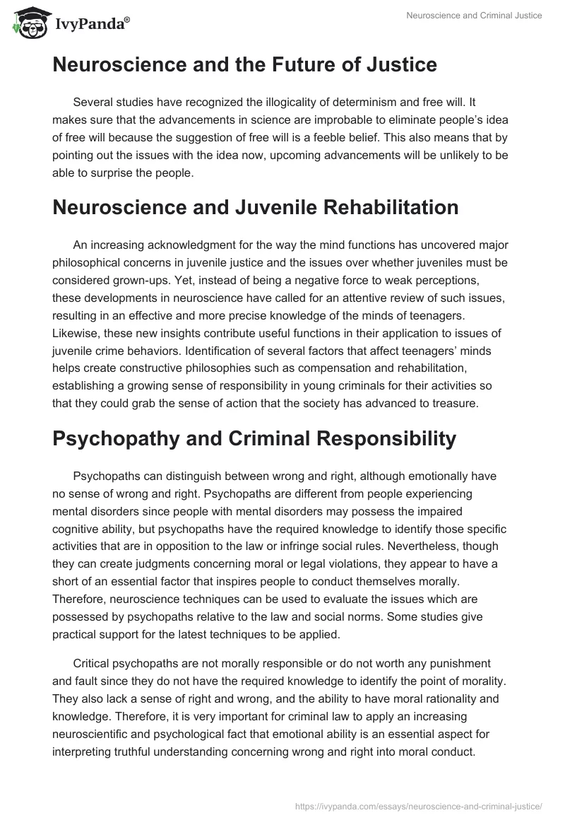 Neuroscience and Criminal Justice. Page 2