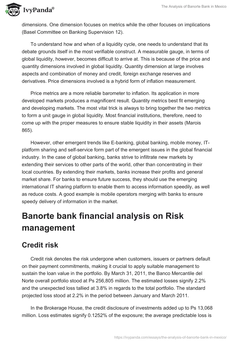 The Analysis of Banorte Bank in Mexico. Page 2