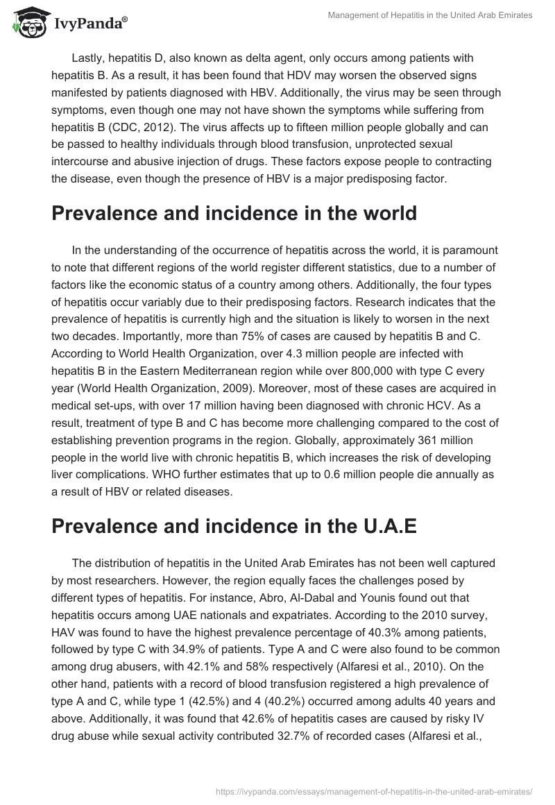 Management of Hepatitis in the United Arab Emirates. Page 3