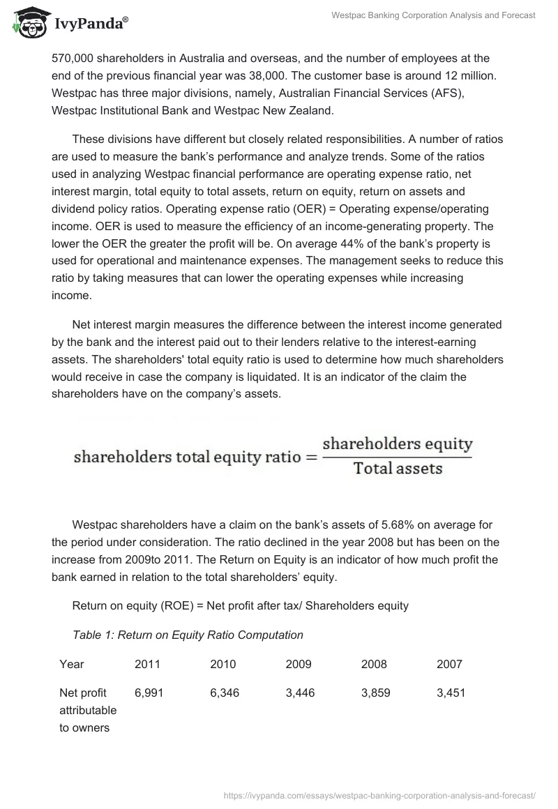 Westpac Banking Corporation Analysis and Forecast. Page 4